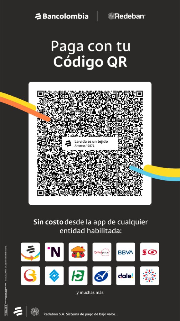 Código QR Lady Urrego Bancolombia digital - La vida es un tejido