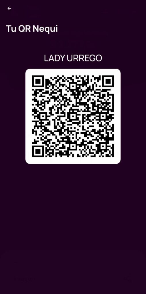 Código QR Lady Urrego Nequi digital - La vida es un tejido