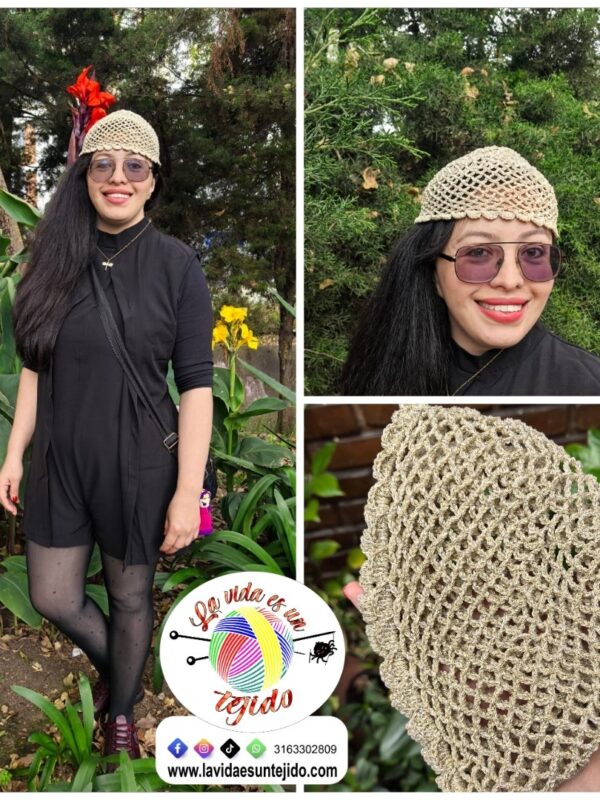 Mesh Hat Crochet tejido a mano