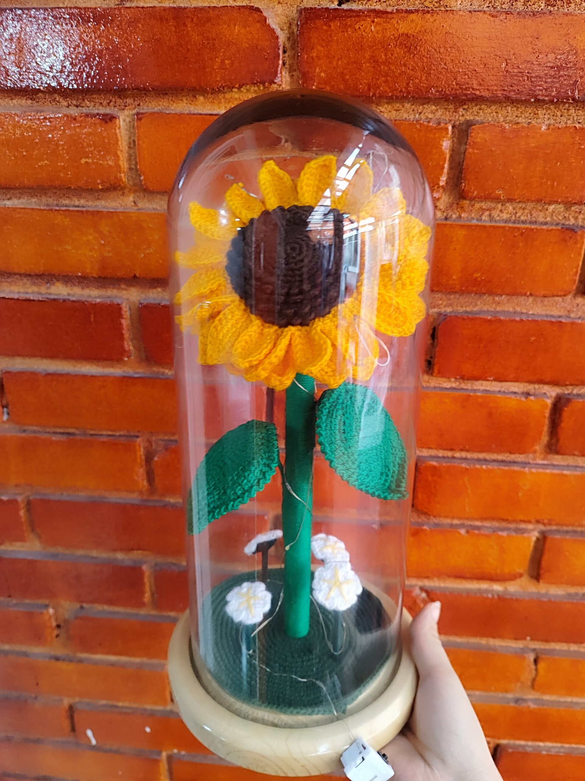 Girasol en cúpula con luces 30 CM alto - Image 5