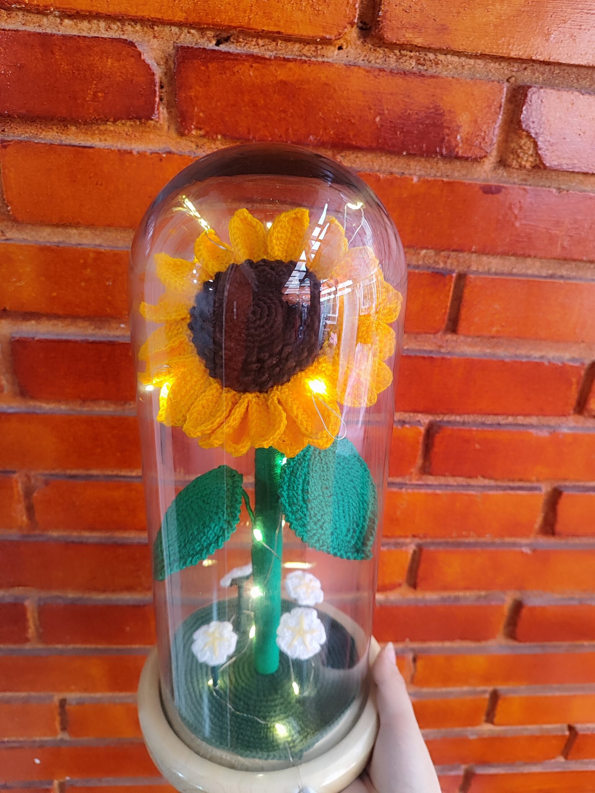 Girasol en cúpula con luces 30 CM alto - Image 2