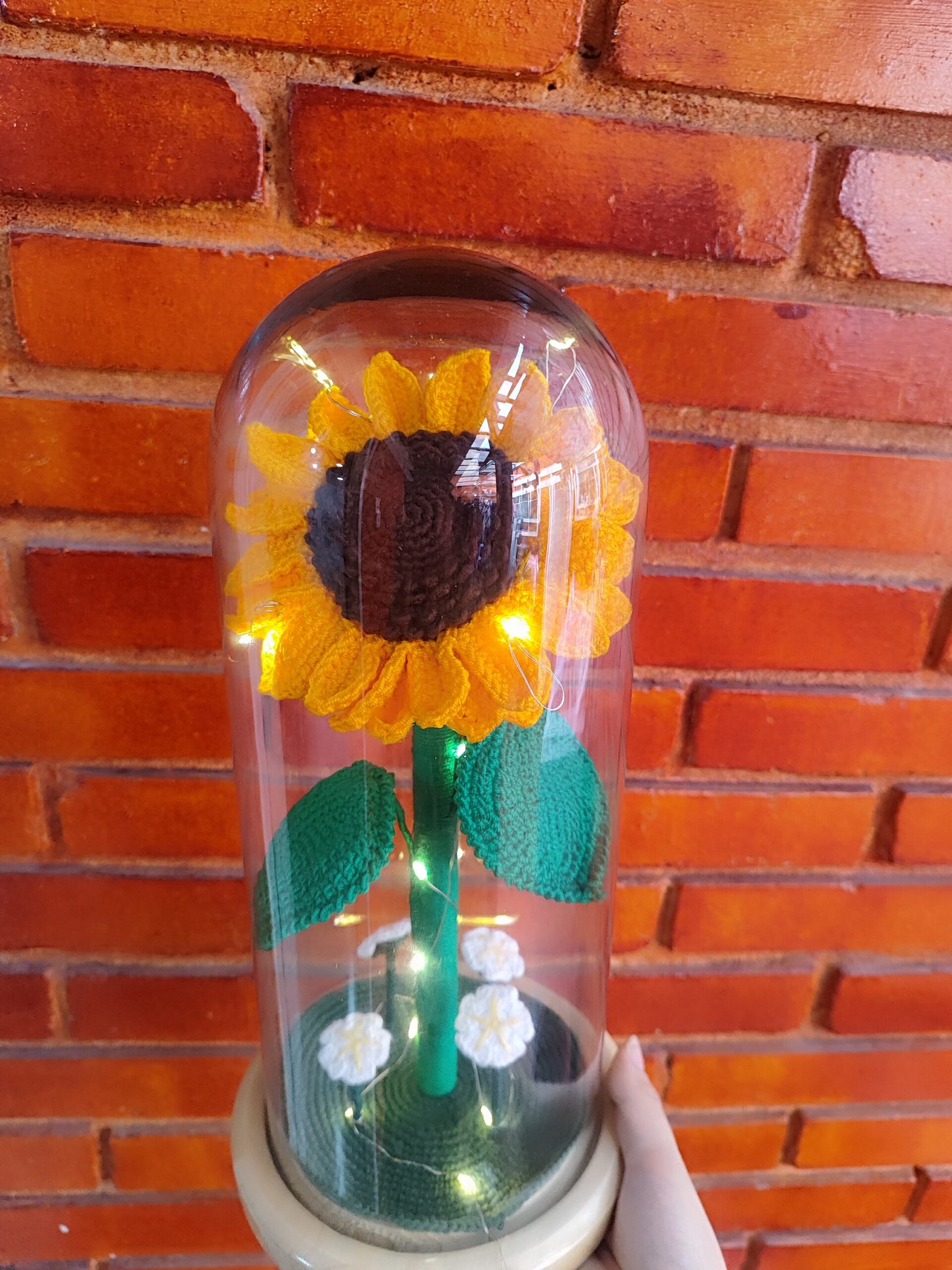 Girasol en cúpula con luces 30 CM alto - Image 3