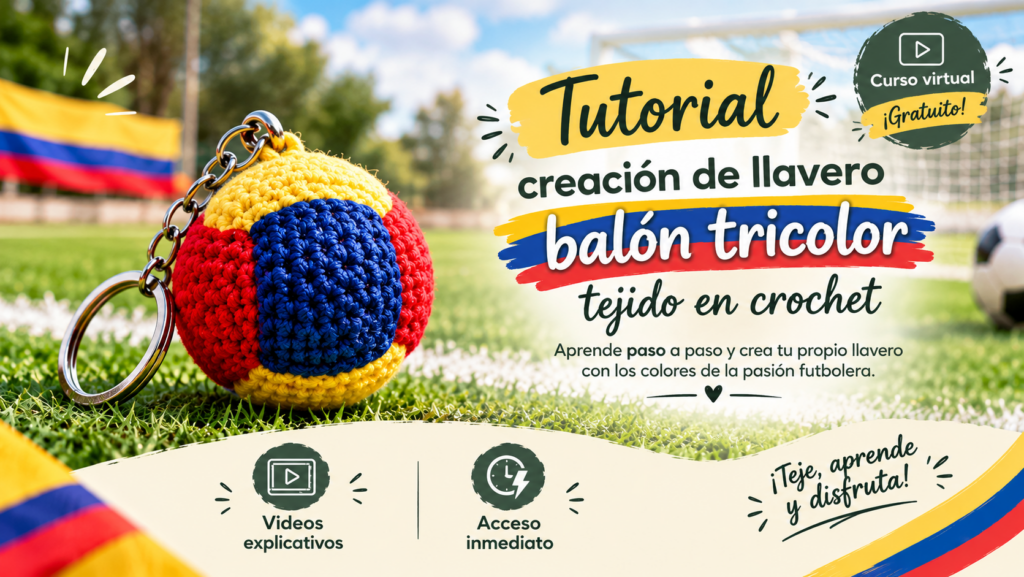 Tutorial de llavero tricolor en crochet - La Vida es un Tejido